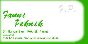 fanni peknik business card